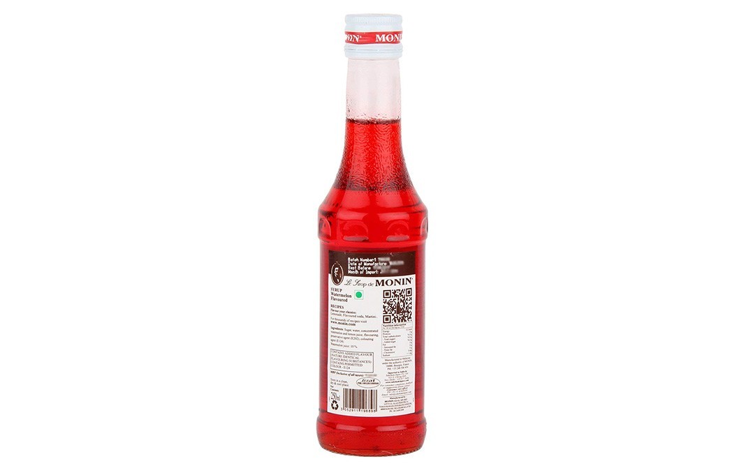 Monin Watermelon Pasteque Syrup    Glass Bottle  250 millilitre